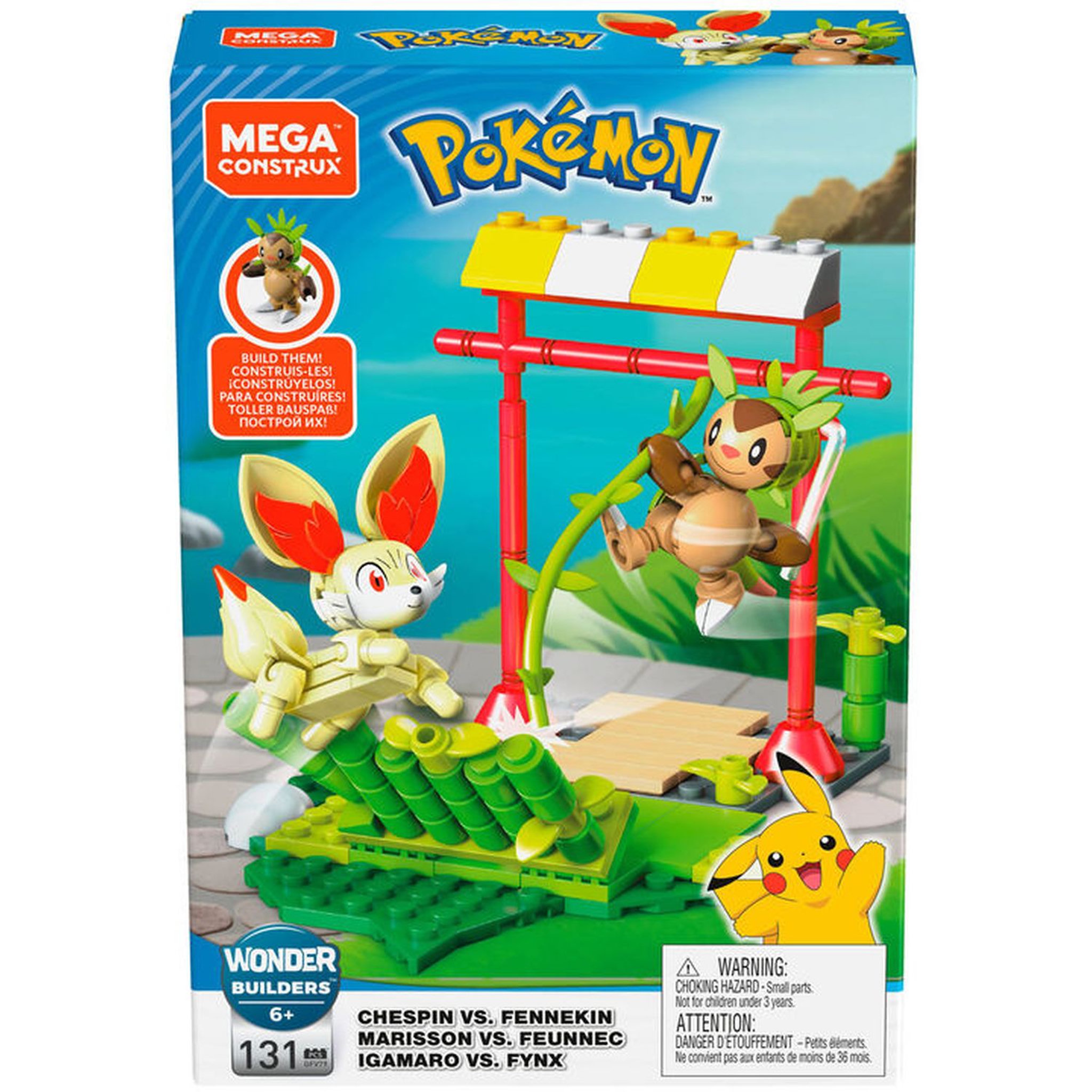 Voir la diapositive 3 : MEGA Jeu de construction Mega Construx Pokémon Marisson contre Feunnec