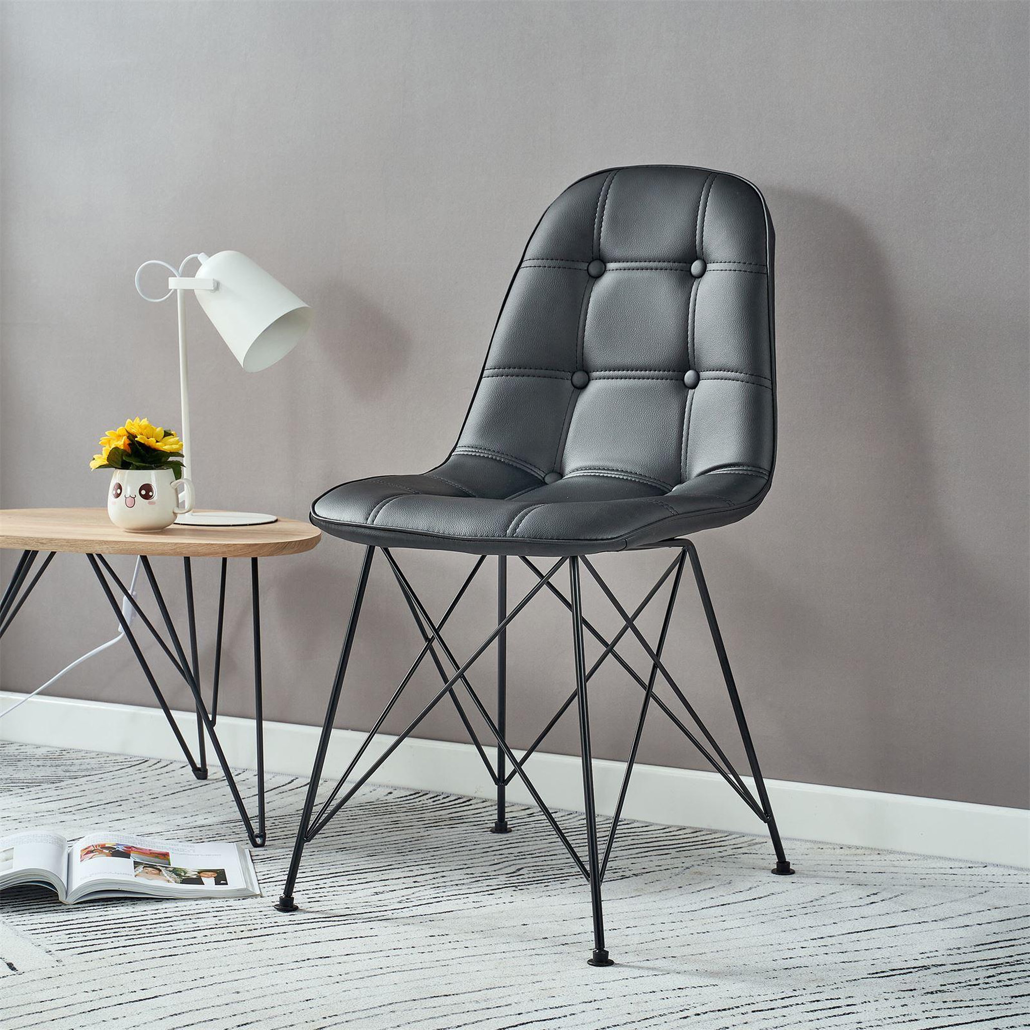 Voir la diapositive 2 : IDIMEX Lot de 4 chaises IMRAN, en synthétique
