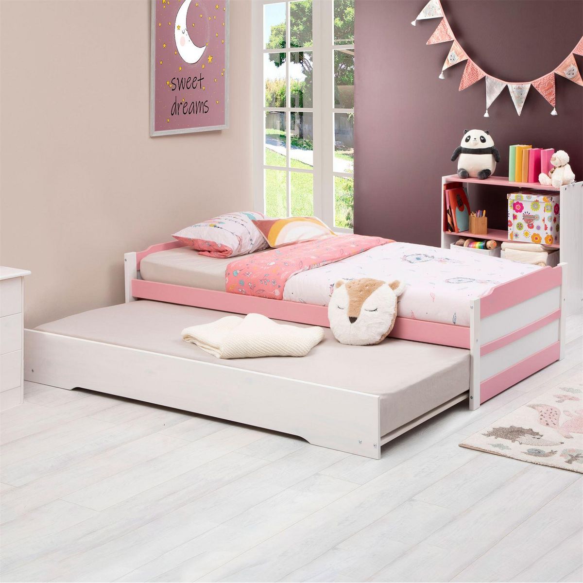 IDIMEX Lit gigogne LORENA en pin massif, 90 x 190 cm