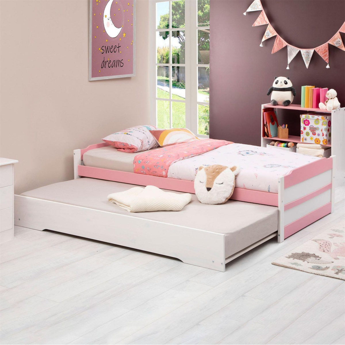 IDIMEX Lit gigogne LORENA en pin massif, 90 x 190 cm