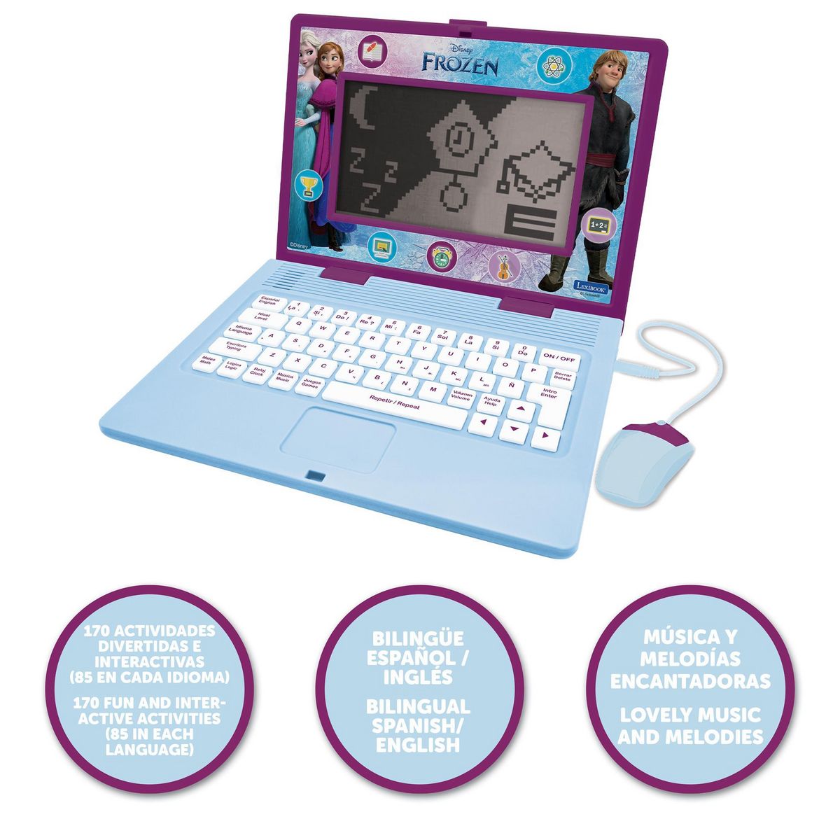 Lexibook Ordinateur portable éducatif bilingue Frozen (EN/ES)