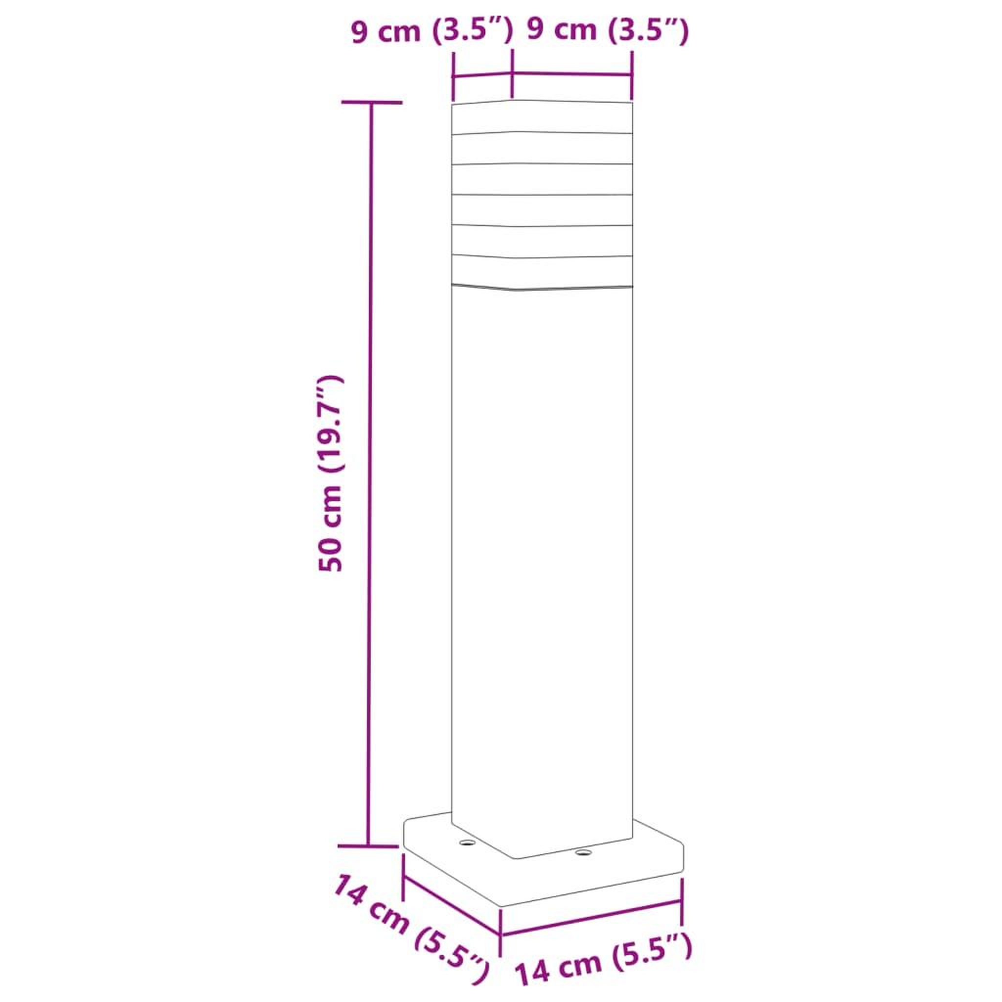 Voir la diapositive 6 : VIDAXL Lampadaires d'exterieur 3 pcs noir 50 cm aluminium