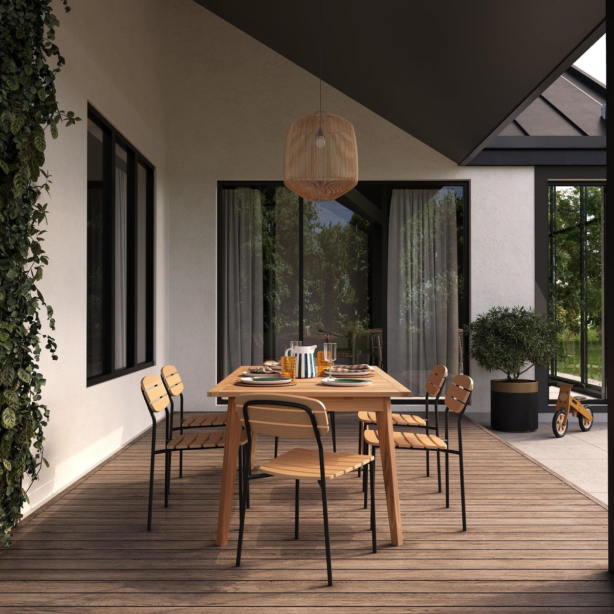 Rendez vous déco Lot de 2 chaises de jardin en résine synthétique-Taya