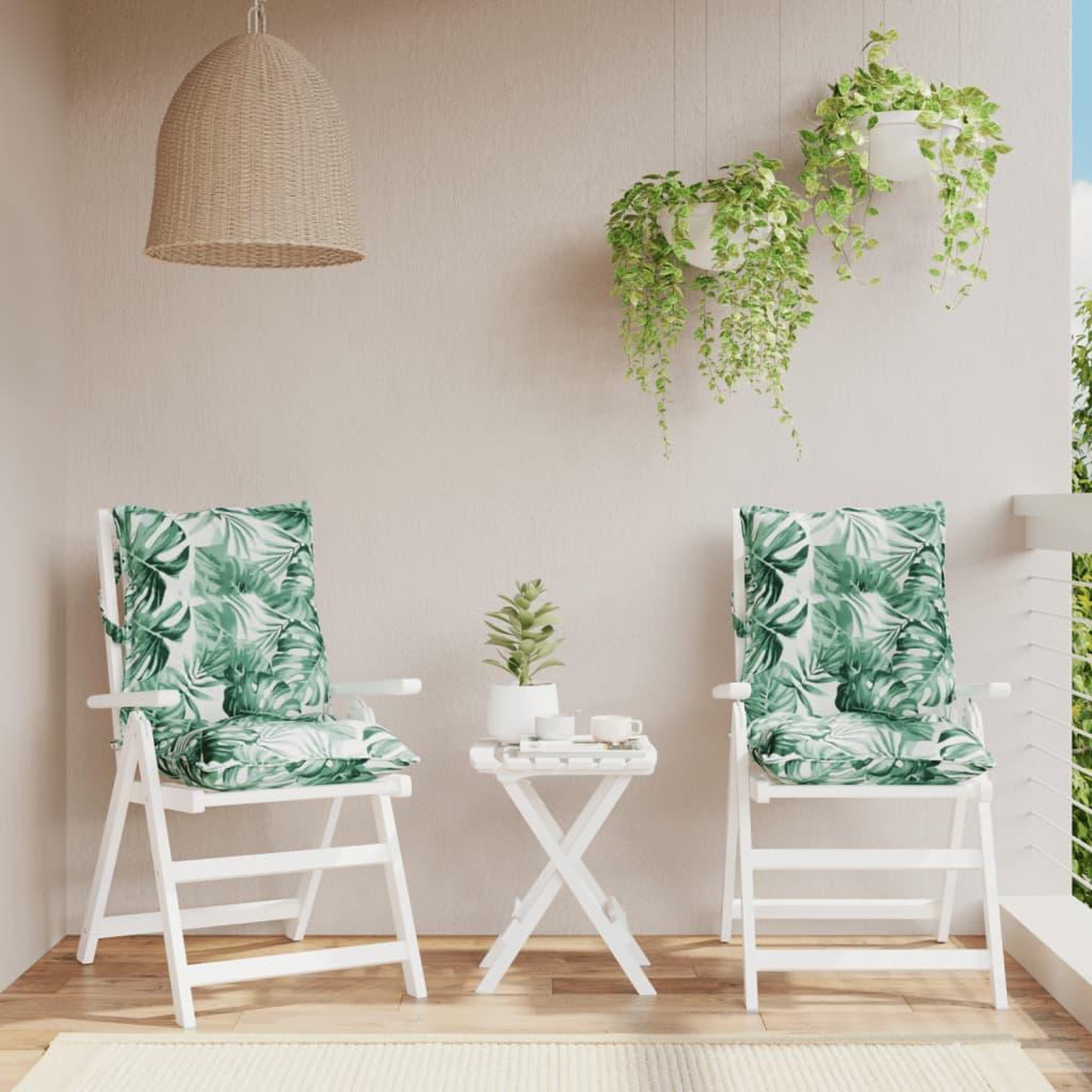 VIDAXL Coussins de chaise a dossier bas lot de 2 modele de feuille