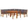Voir la diapositive 3 : VIDAXL Ensemble a manger de jardin coussins 7 pcs Bois acacia