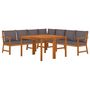 Voir la diapositive 3 : VIDAXL Ensemble a manger de jardin coussins 7 pcs Bois acacia