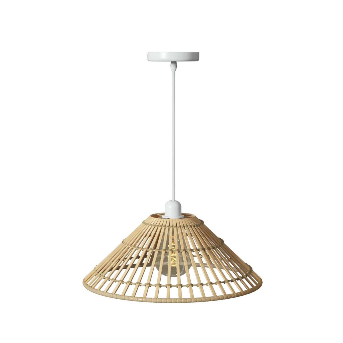 ATMOSPHERA Suspension cône en bambou naturel - Diam 36 cm - Beige