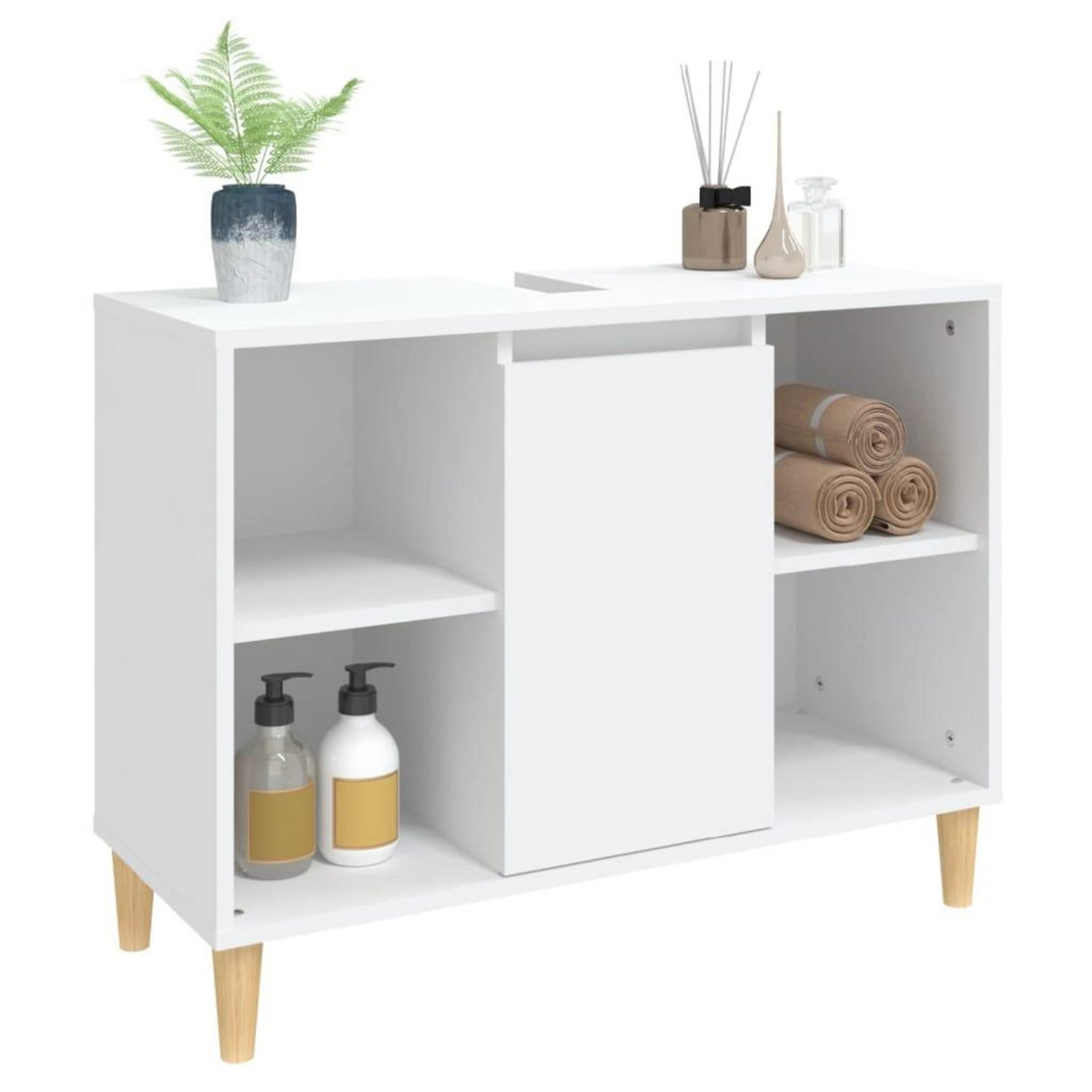 VIDAXL Meuble d'evier blanc 80x33x60 cm bois d'ingenierie
