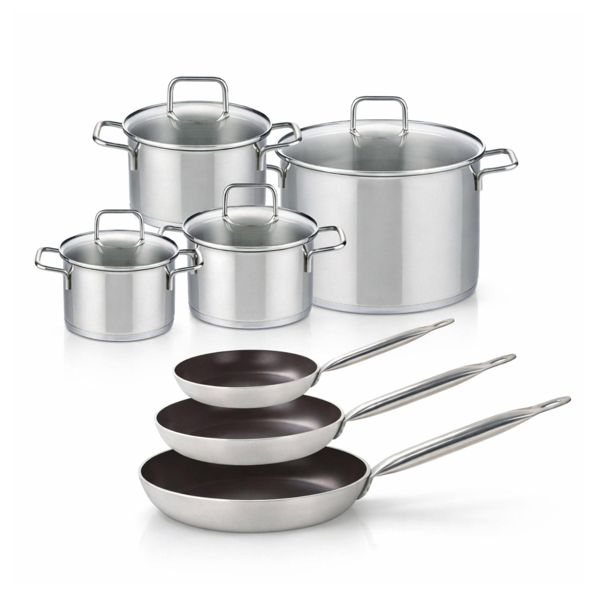 ELO Lot de 3 poêles 24/28/32 cm elo bistro line et 4 faitouts 12/14/20/26 cm elo citrin