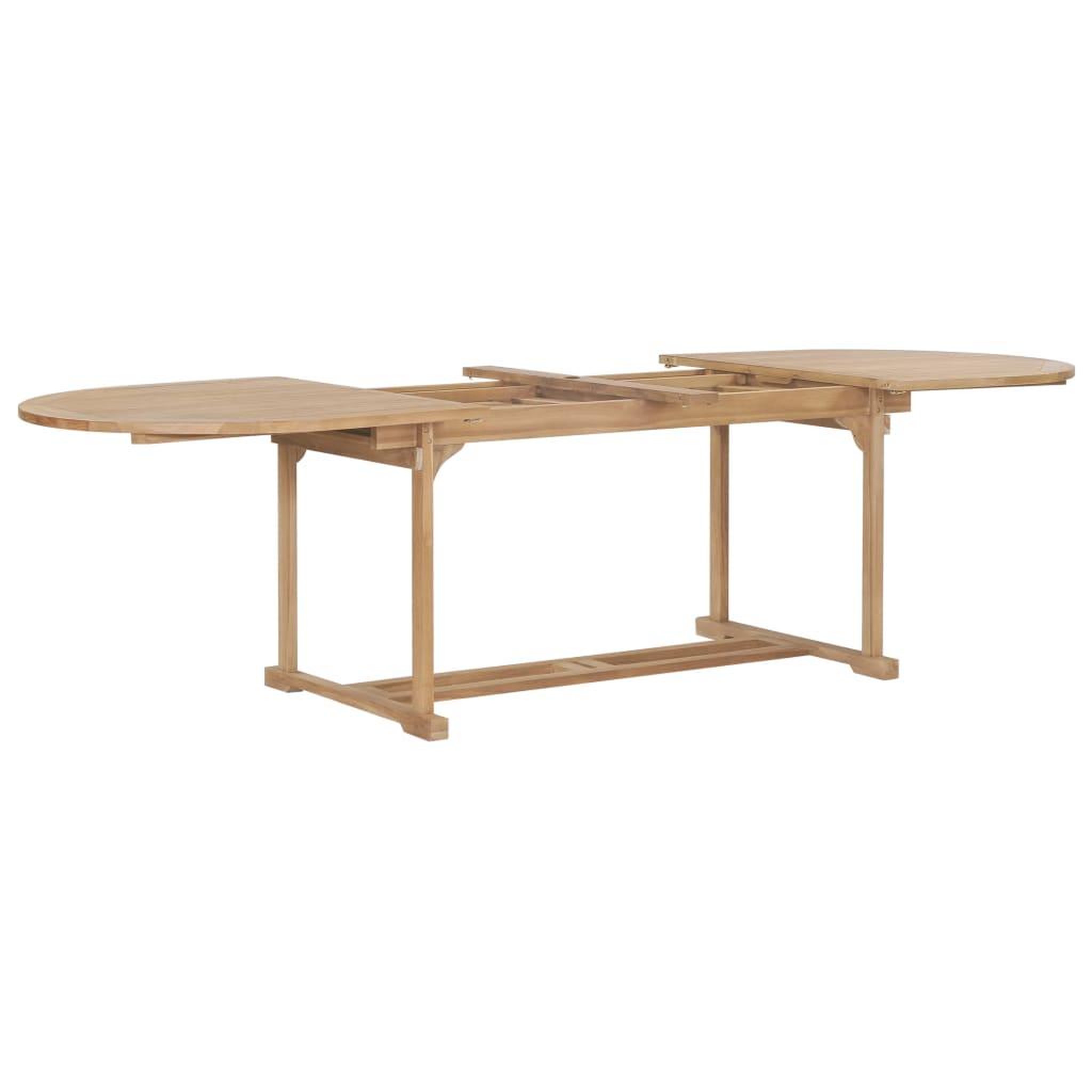 Voir la diapositive 3 : VIDAXL Table extensible de jardin 180-280x100x75 cm Teck solide Ovale