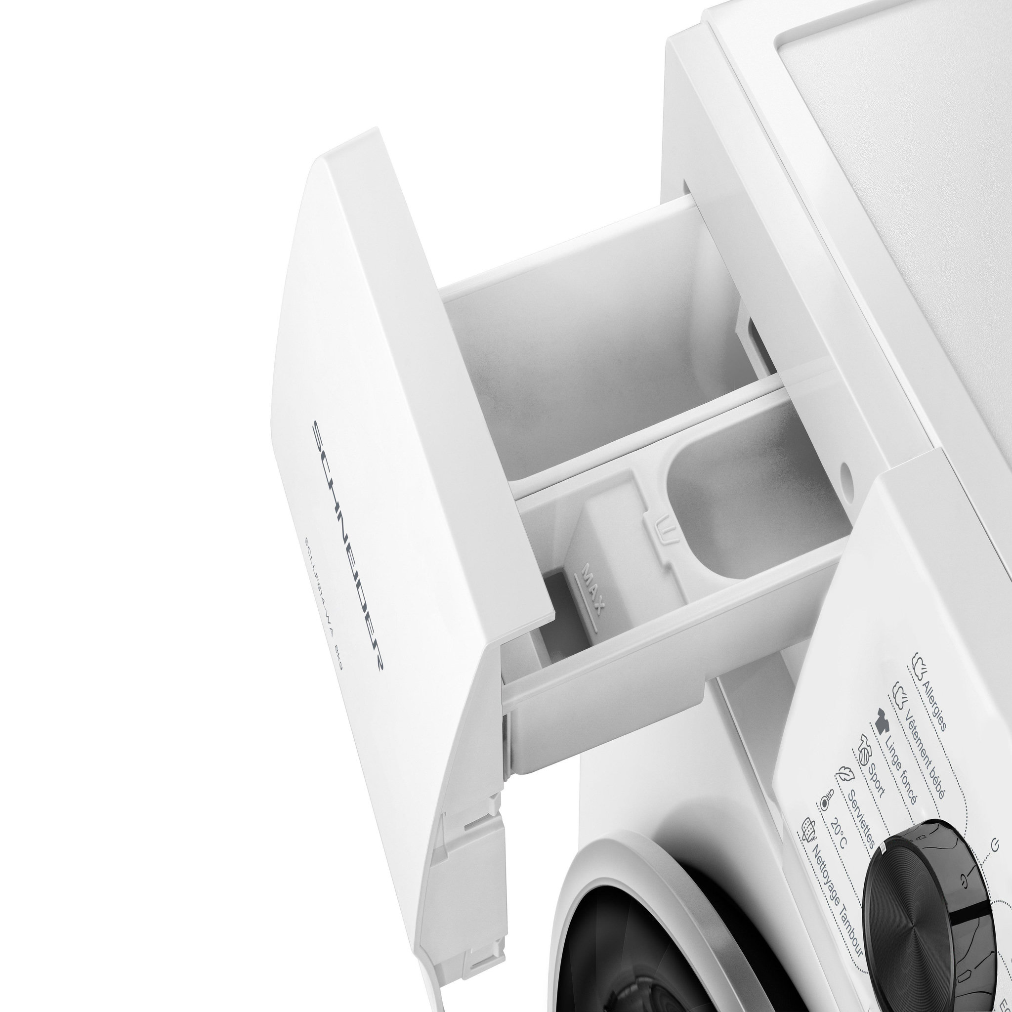 Voir la diapositive 6 : SCHNEIDER Lave linge frontal 8kg Blanc - SCLLF814-WA