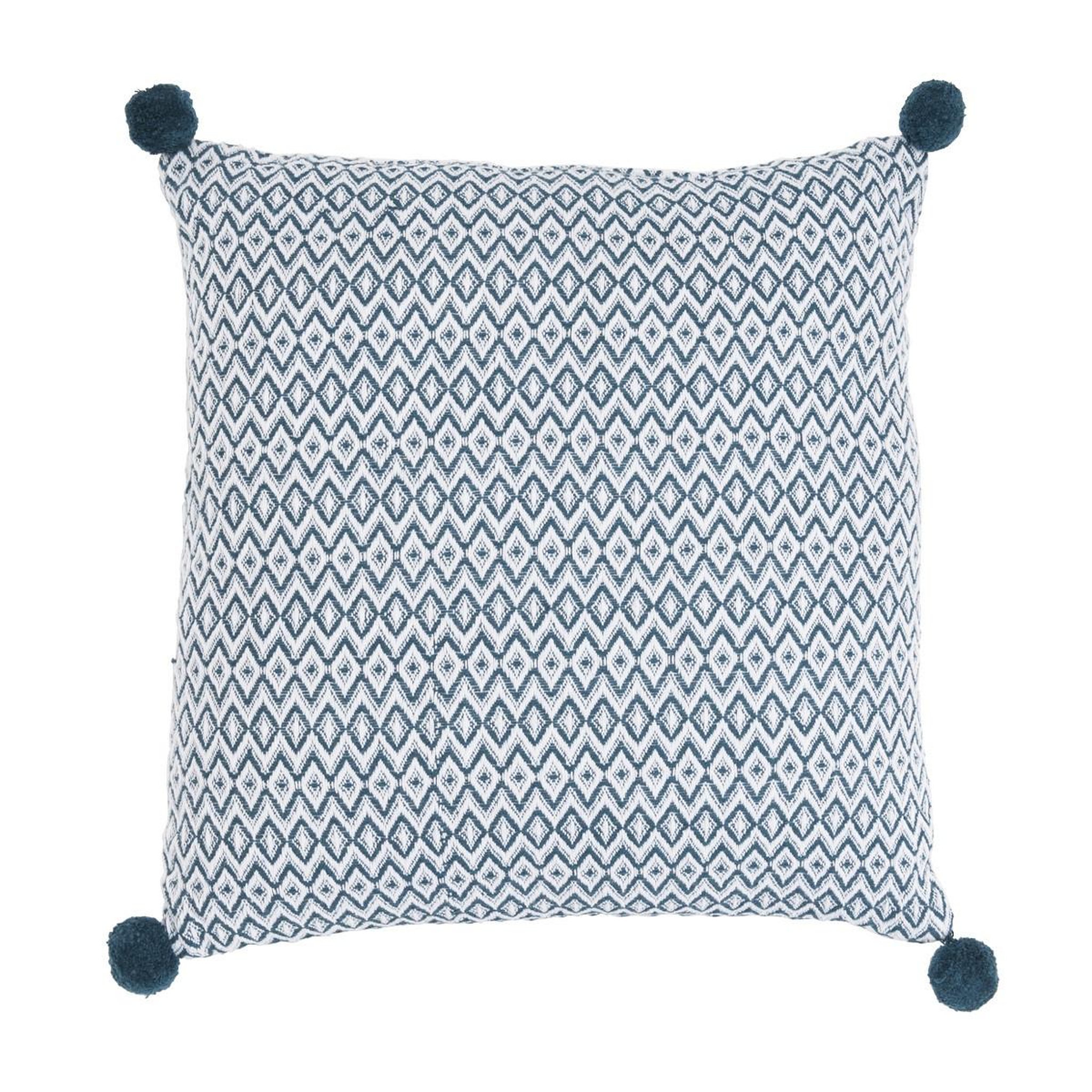 Voir la diapositive 1 : FUTURE HOME Coussin à pompons en polycoton 40x40cm HOLI