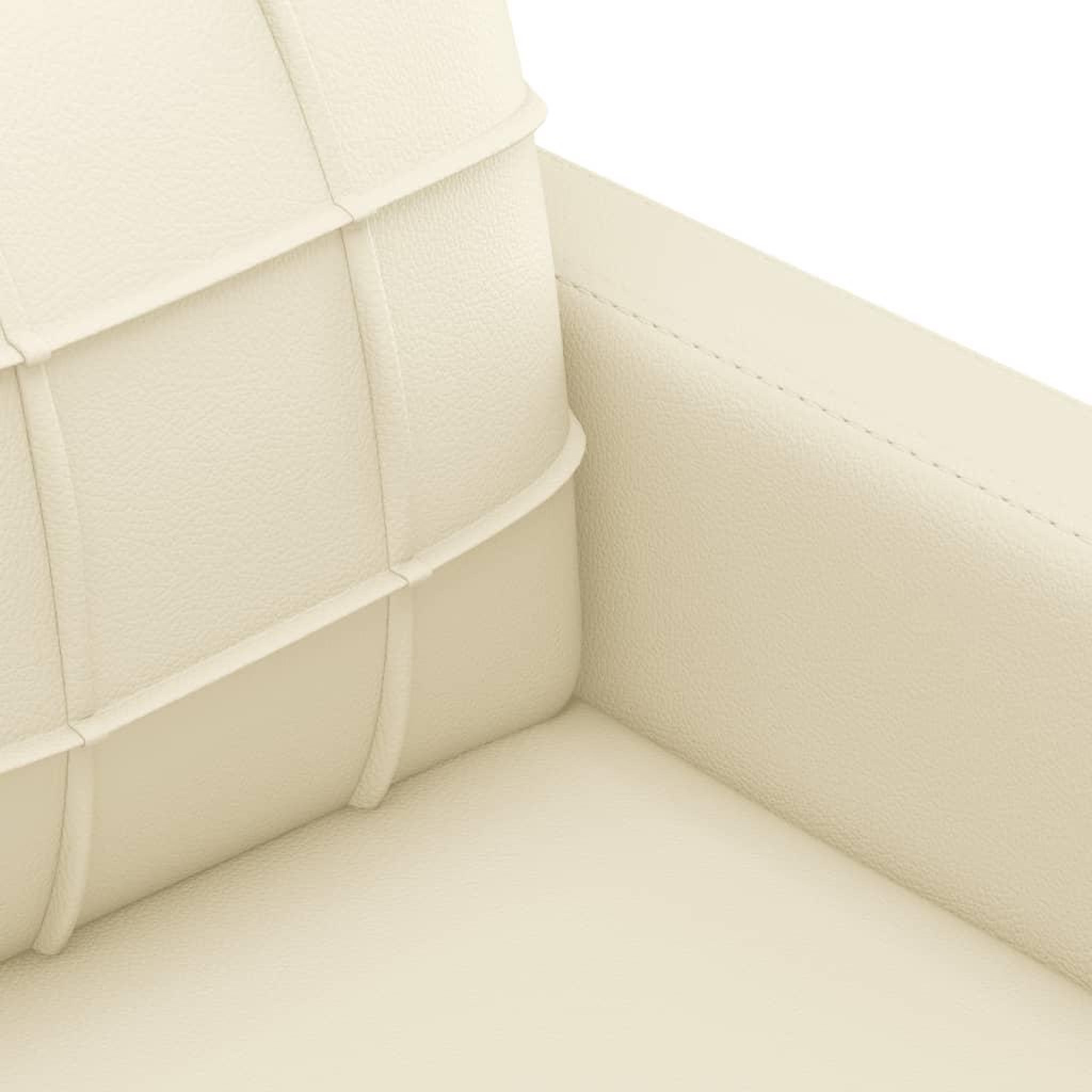 Voir la diapositive 5 : VIDAXL Ensemble de canapes 2 pcs avec coussins Creme Similicuir