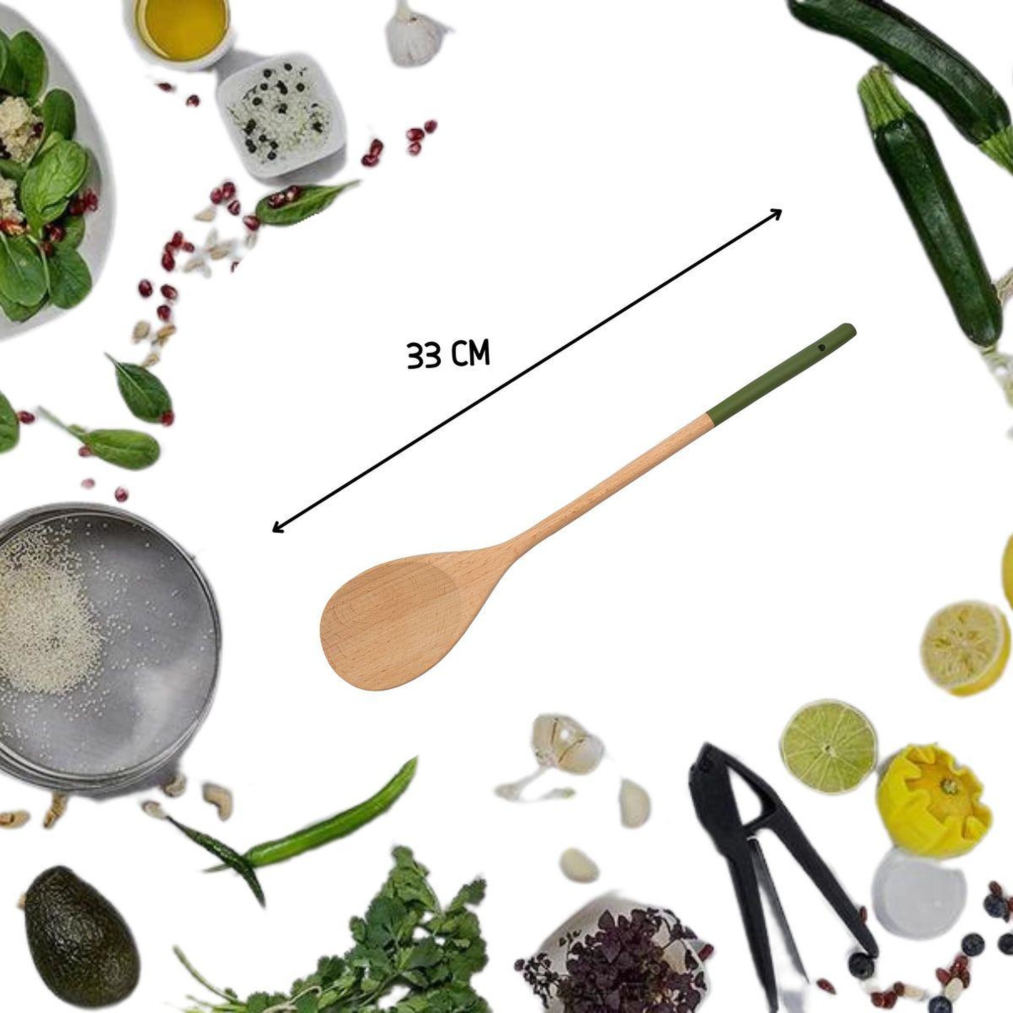 Voir la diapositive 3 : Fackelmann Set de 2 ustensiles de cuisine cuillère en bois fackelmann boisselerie