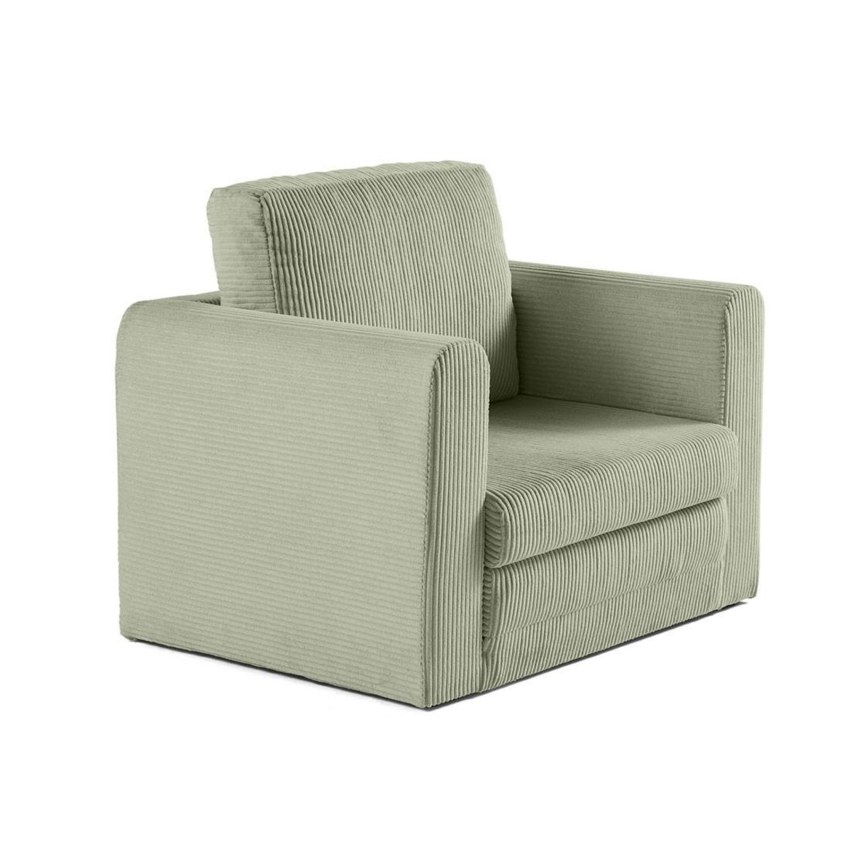BEST MOBILIER Marilia - fauteuil - convertible déplimousse - en velours côtelé