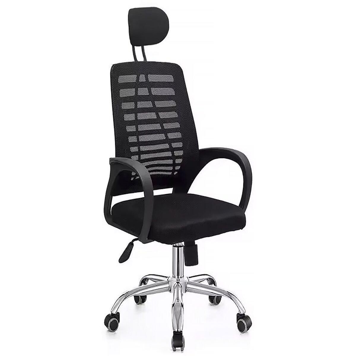 Habitat et Jardin Chaise de bureau ergonomique réglable en hauteur avec appuie tête  Sébastien  - Noir