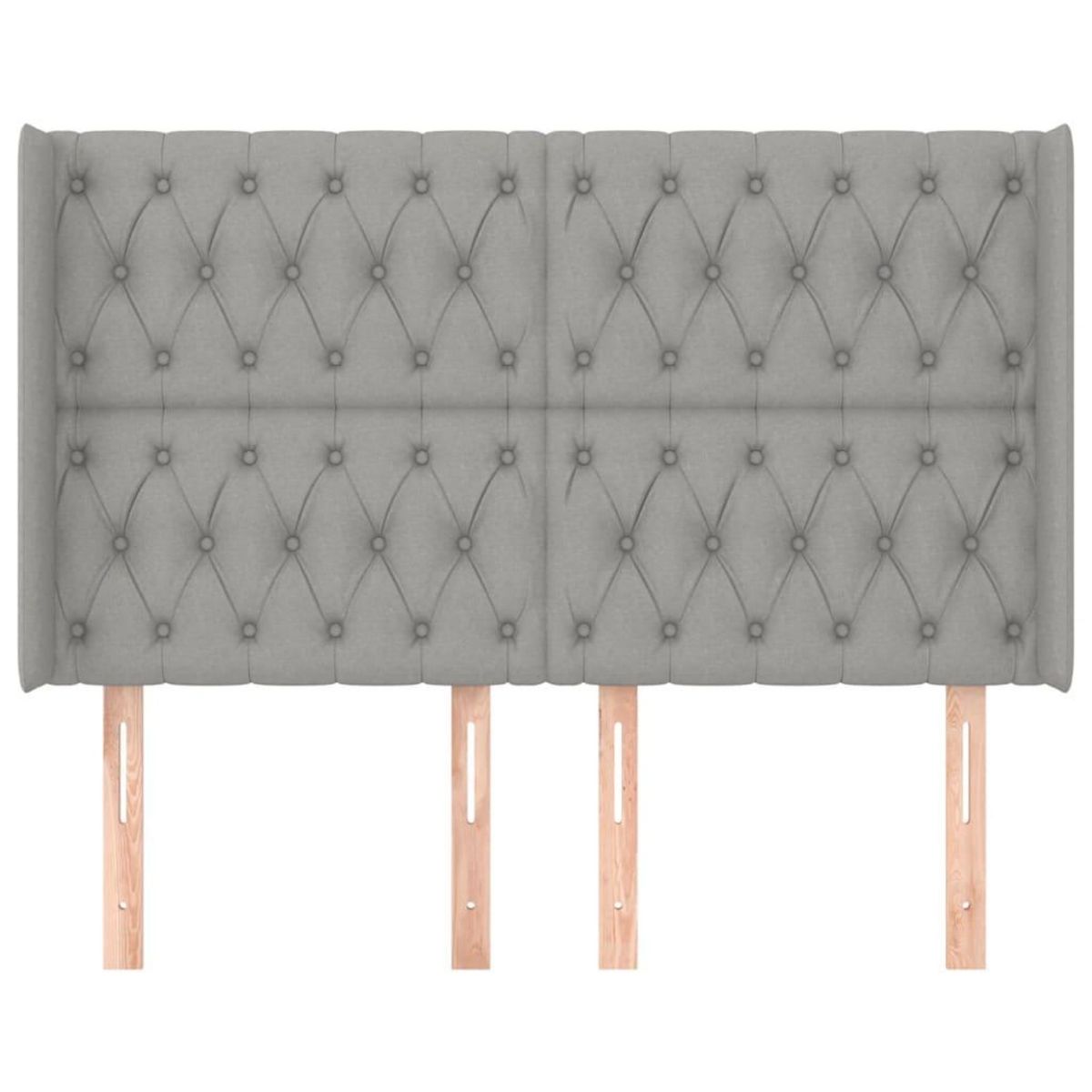 VIDAXL Tete de lit avec oreilles Gris clair 147x16x118/128 cm Tissu