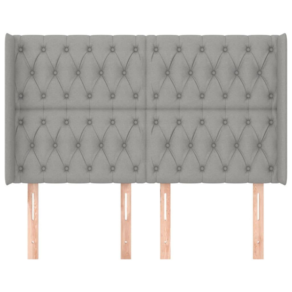 VIDAXL Tete de lit avec oreilles Gris clair 147x16x118/128 cm Tissu