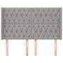 Voir la diapositive 3 : VIDAXL Tete de lit avec oreilles Gris clair 147x16x118/128 cm Tissu