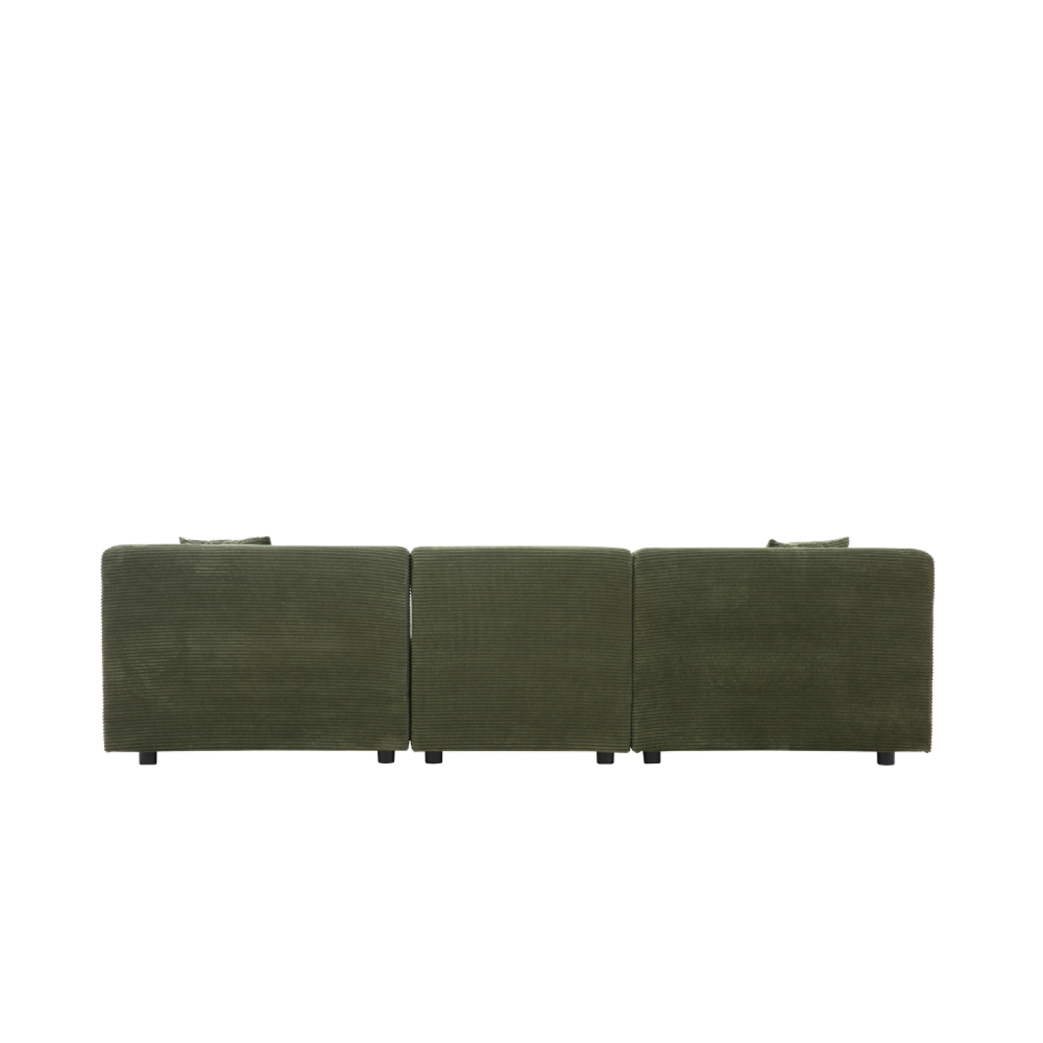 Voir la diapositive 5 : CONCEPT USINE Canapé 3 places + 1 pouf en velours côtelé vert monroe