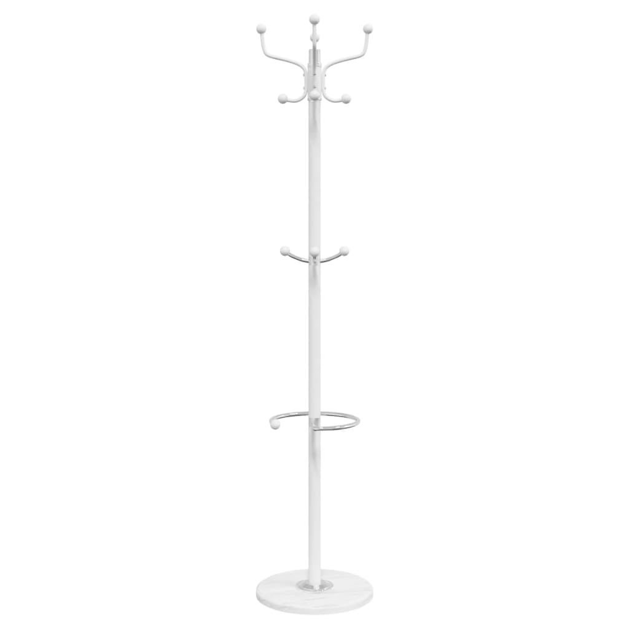Voir la diapositive 4 : VIDAXL Porte-manteau avec porte-parapluie blanc fer enduit de poudre