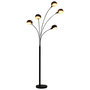 Voir la diapositive 1 : VIDAXL Lampadaire 200 cm 5 x E14 Noir et dore