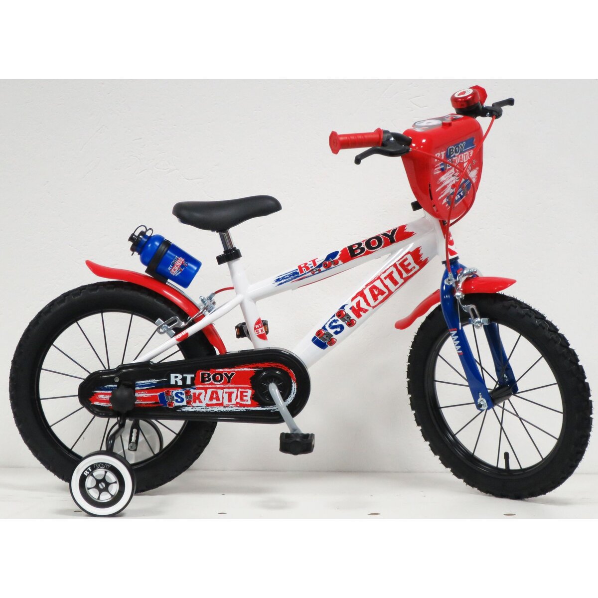  Vélo 16  Garçon  RT-Boy-Skate  pour enfant de 5 à 7ans avec stabilisateurs à molettes