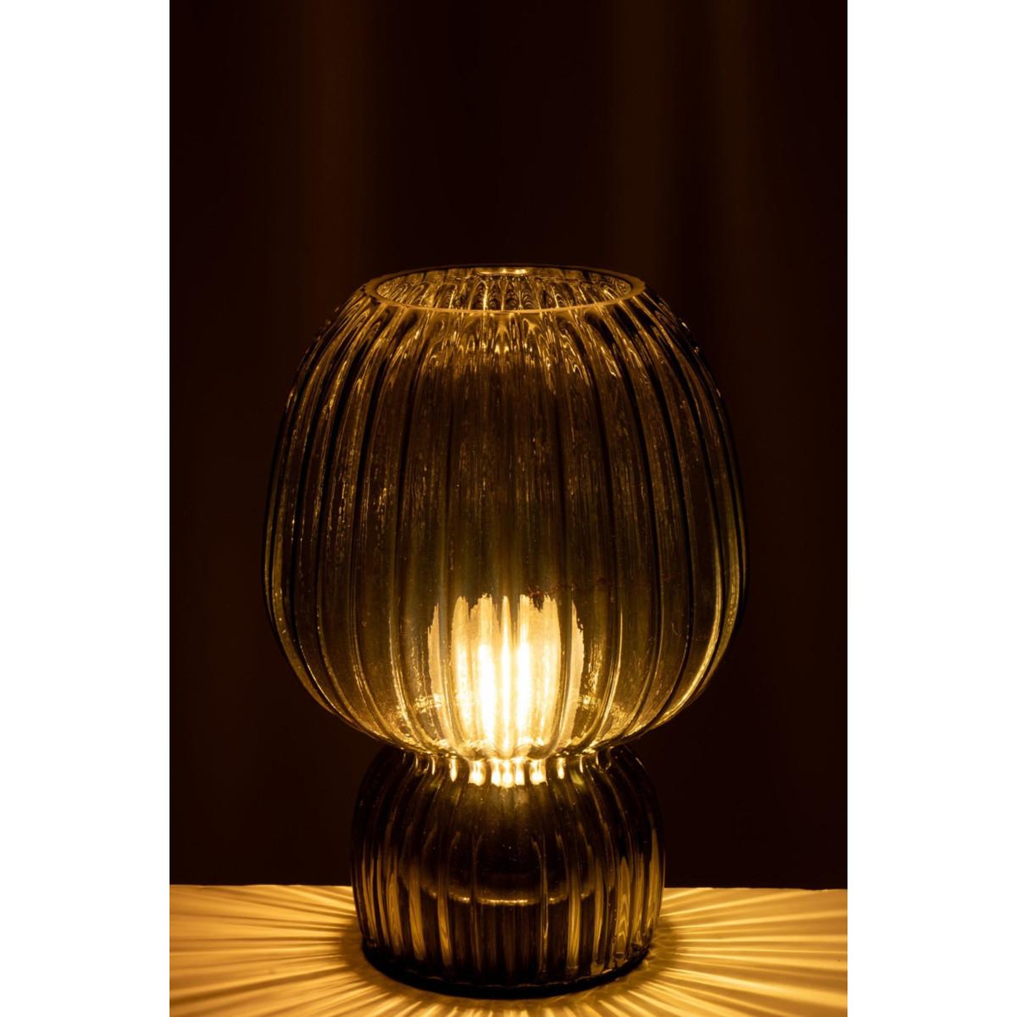 Voir la diapositive 4 : J-LINE Lampe à poser sans fil en verre  aura  21cm vert olive