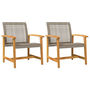 Voir la diapositive 2 : VIDAXL Chaises de jardin lot de 2 gris resine tressee et bois d'acacia