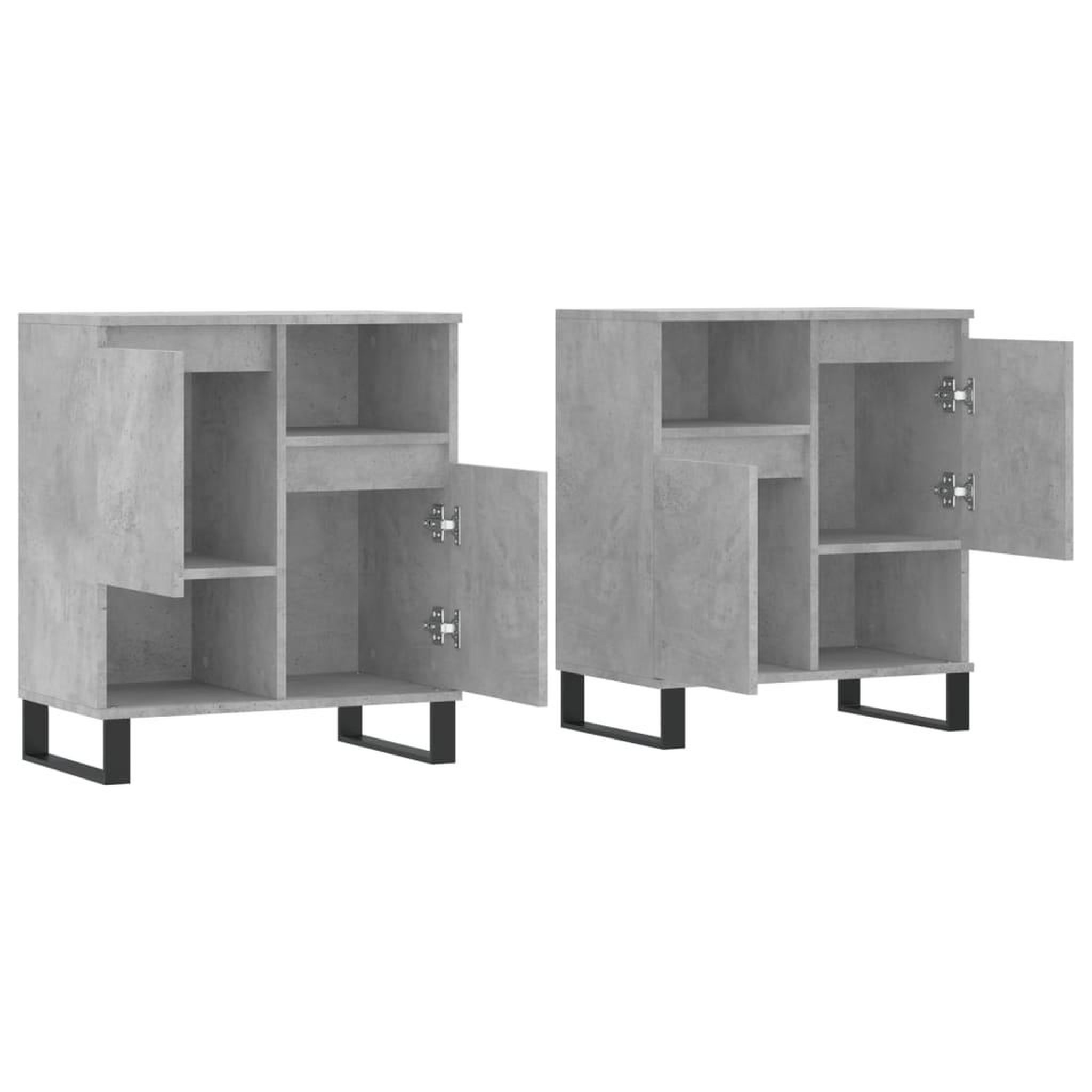 Voir la diapositive 4 : VIDAXL Buffets 2 pcs gris beton bois d'ingenierie