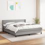 Voir la diapositive 1 : VIDAXL Sommier a lattes de lit avec matelas Gris clair 180x200cm Tissu