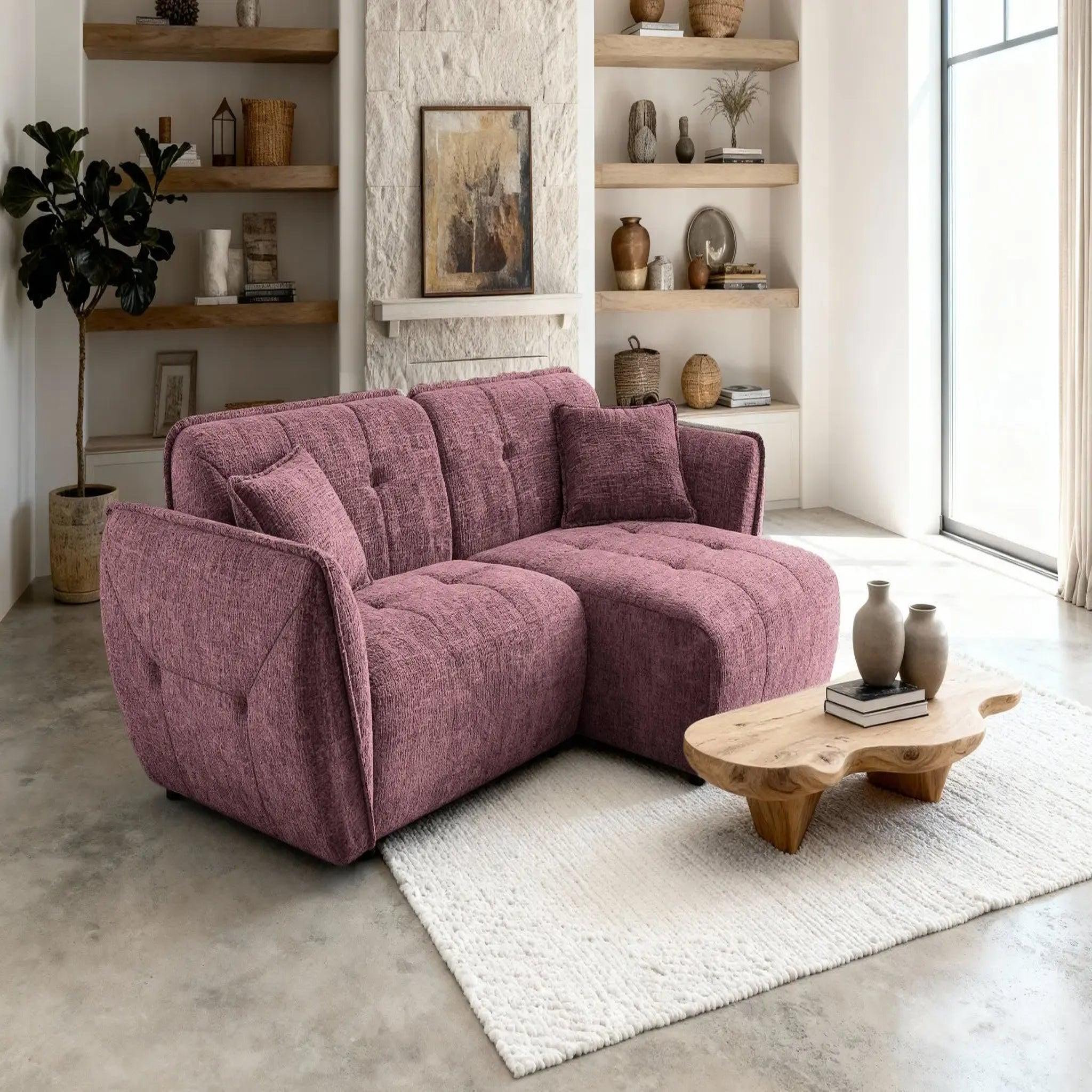 Voir la diapositive 5 : CASANOVA PARIS Mona - canapé d'angle tissu chenille 4 places droit