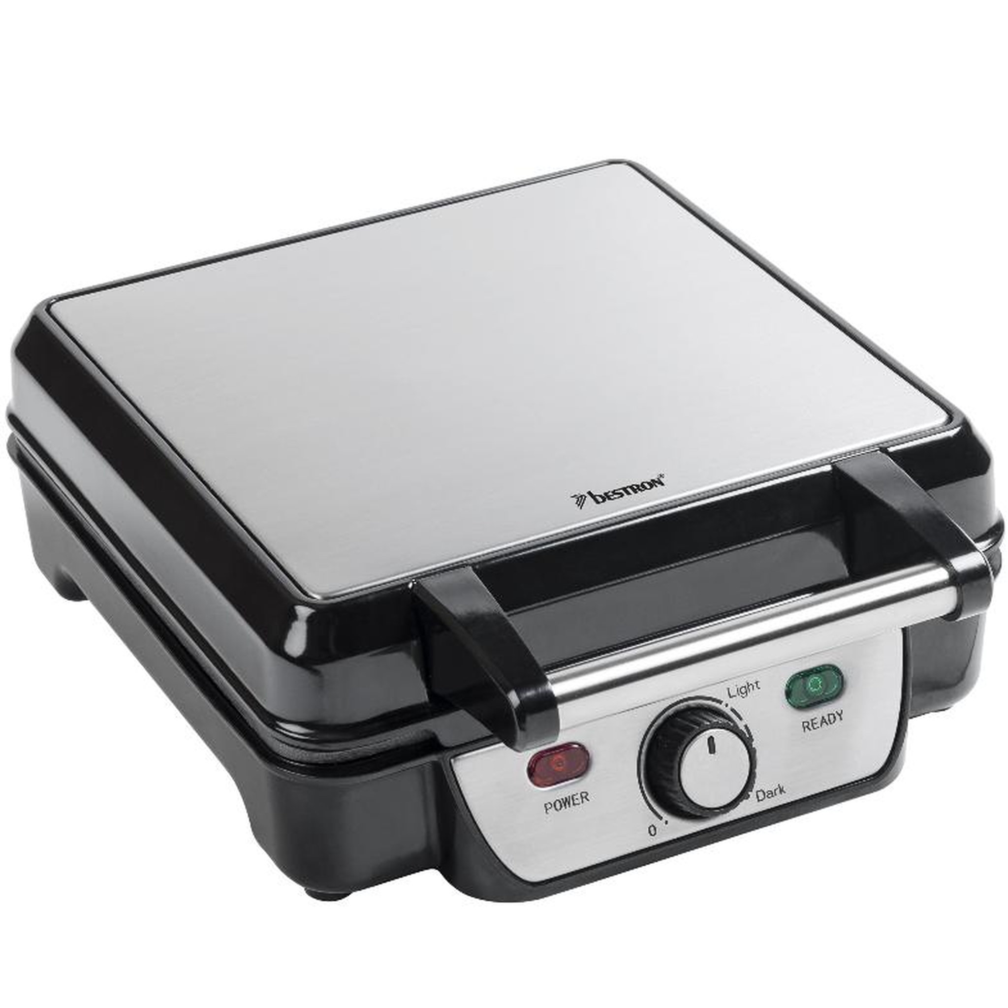 Voir la diapositive 2 : Bestron Gaufrier 1100w noir/inox - asw281