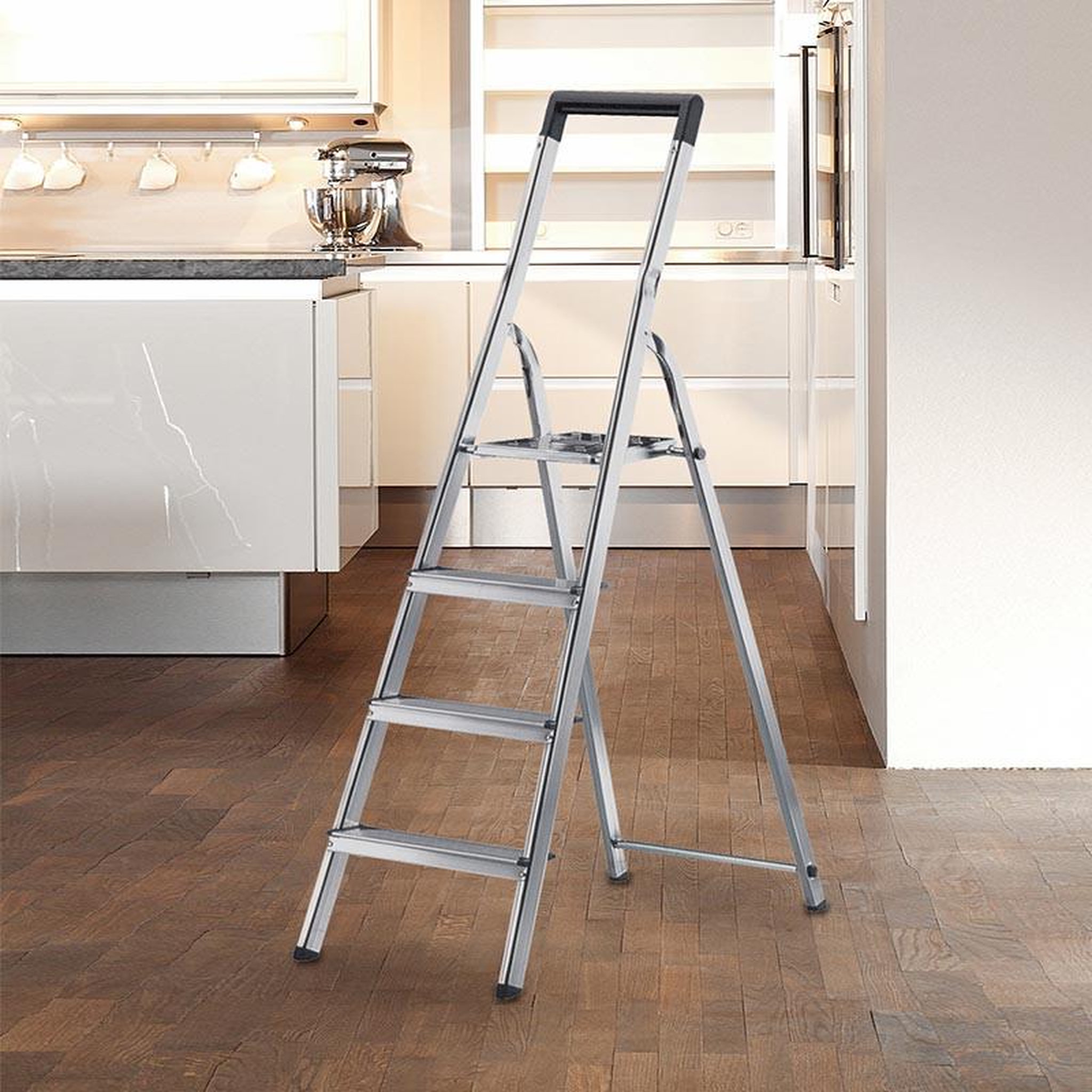 Voir la diapositive 5 : HAILO Escabeau domestique pliable en aluminium 4 marches ultra léger Hailo L40