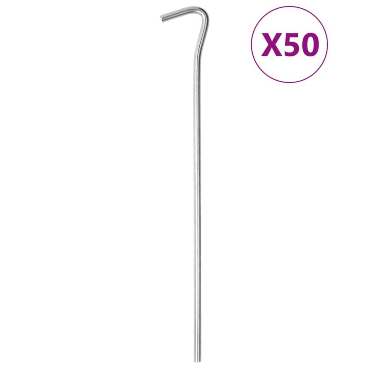 VIDAXL Piquets de tente 50 pcs 23 cm Ø5 mm acier galvanise