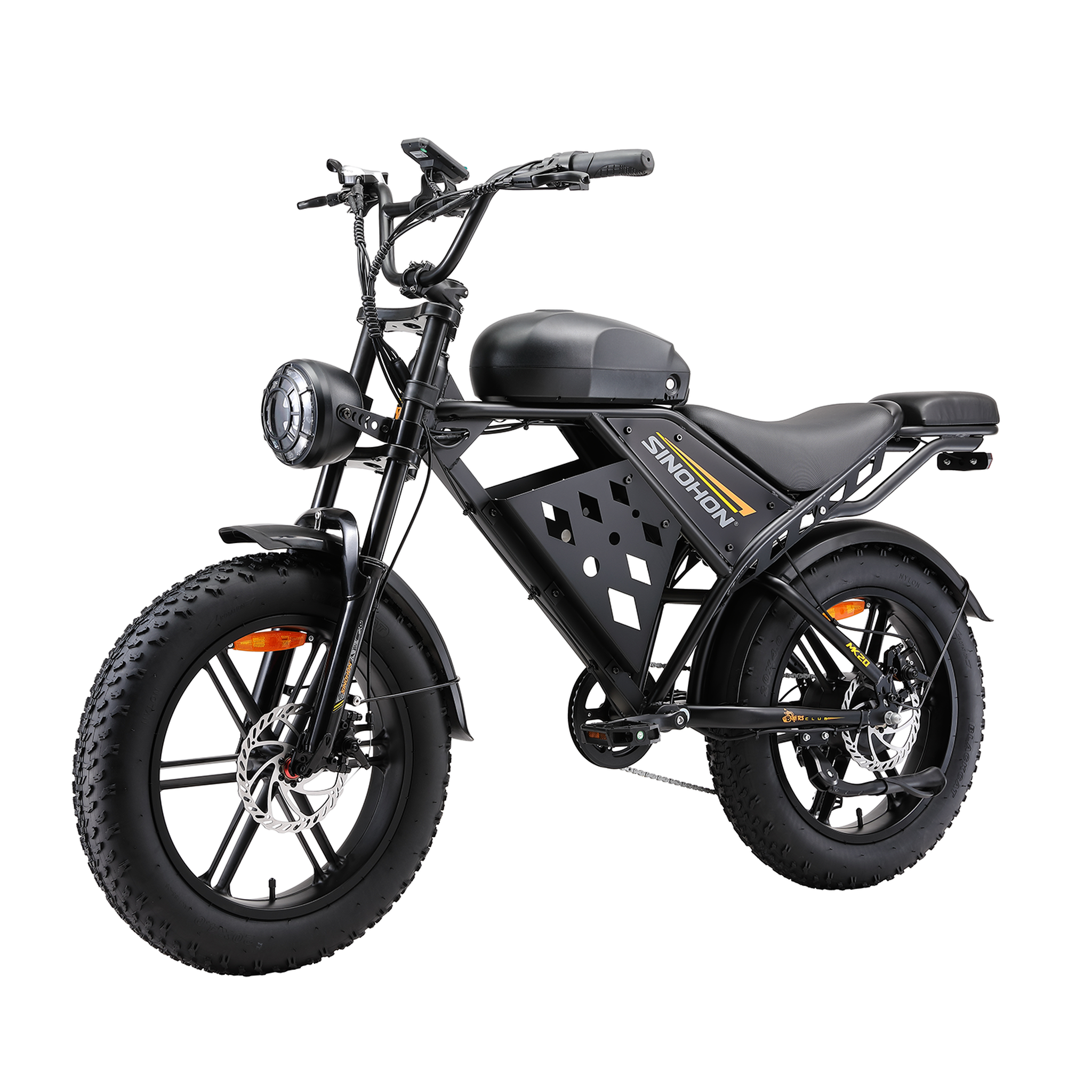 Voir la diapositive 4 : SINOHON Vélo électrique fat bike robuste sinohon mk20-d, 20 pouces tout-terrain, noir