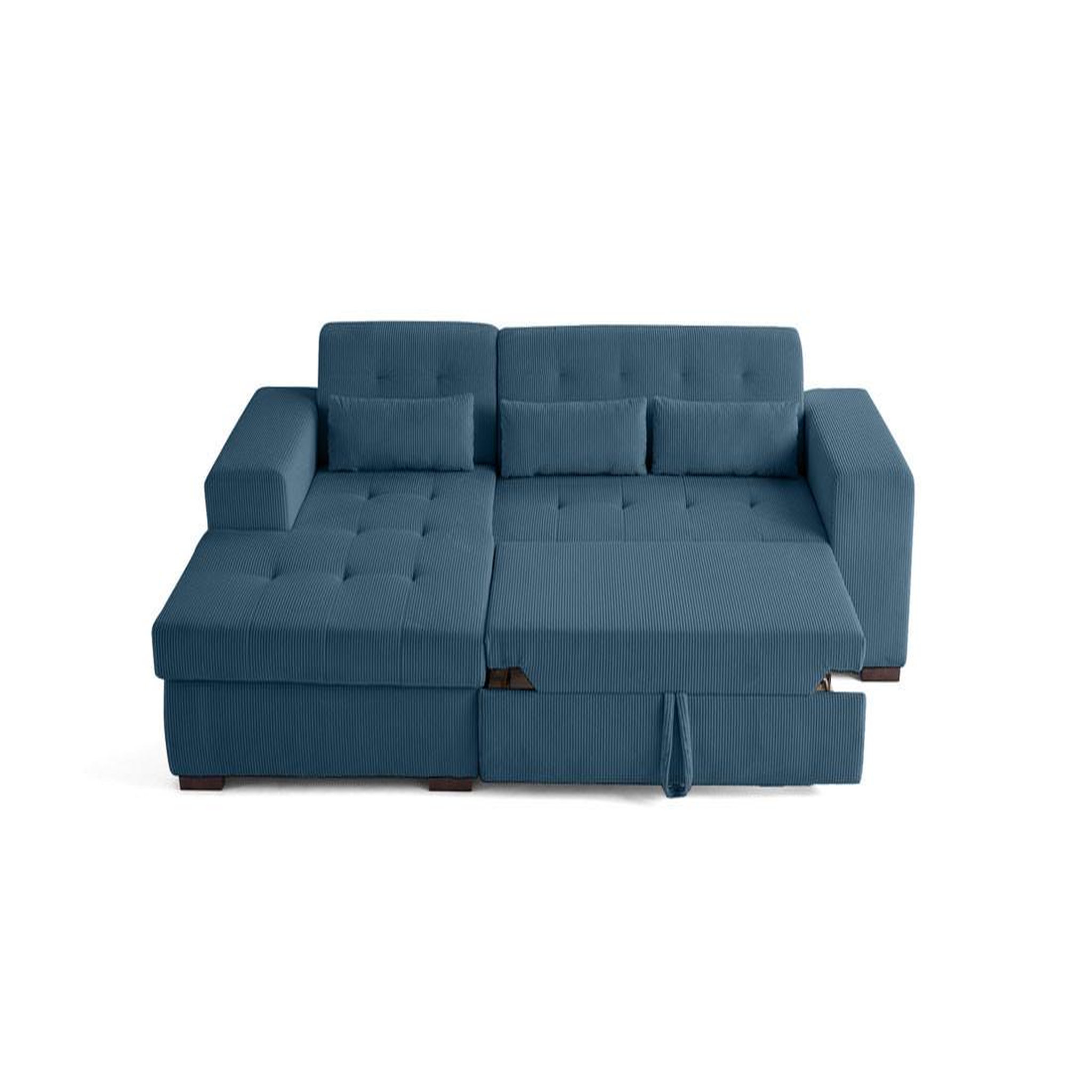 Voir la diapositive 3 : LISA DESIGN Vermont - canapé d'angle gauche - 4 places - convertible avec coffre - en velours côtelé