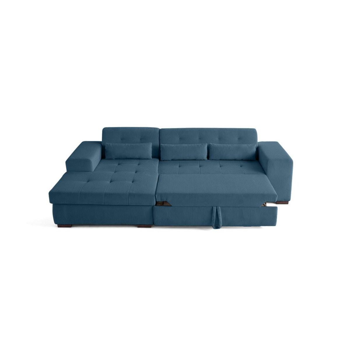 LISA DESIGN Vermont - canapé d'angle gauche - 4 places - convertible avec coffre - en velours côtelé