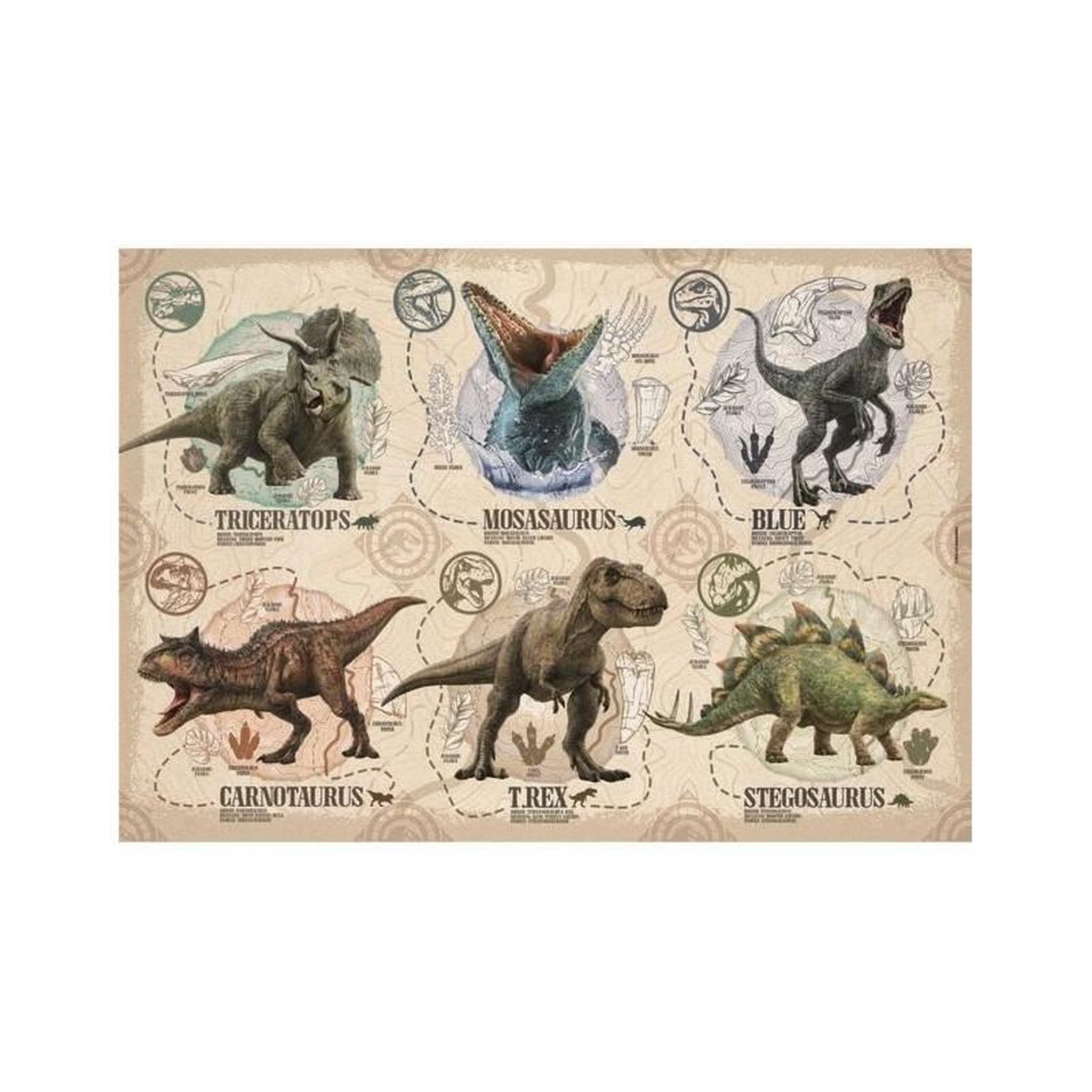 Voir la diapositive 2 : CLEMENTONI Puzzle enfant 104 pièces Jurassic World dinosaures univers film – Clementoni