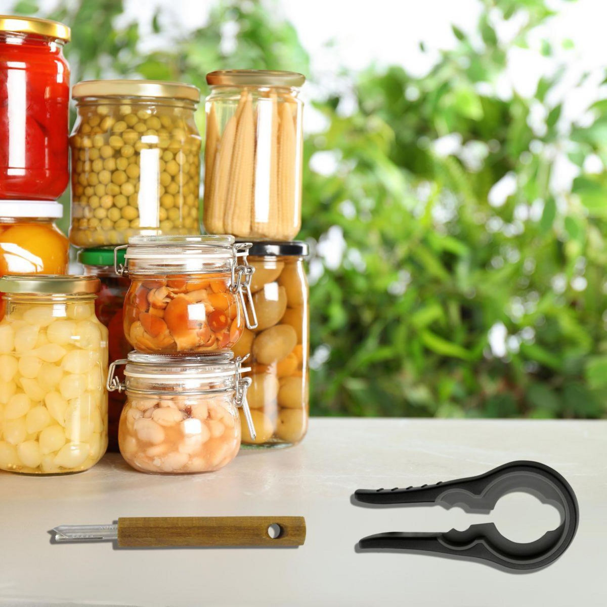 Fackelmann Duo Ouvre bocal et bouteilles universel et Tire languette Fackelmann