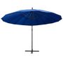 Voir la diapositive 3 : VIDAXL Parasol suspendu avec poteau bleu 3 m