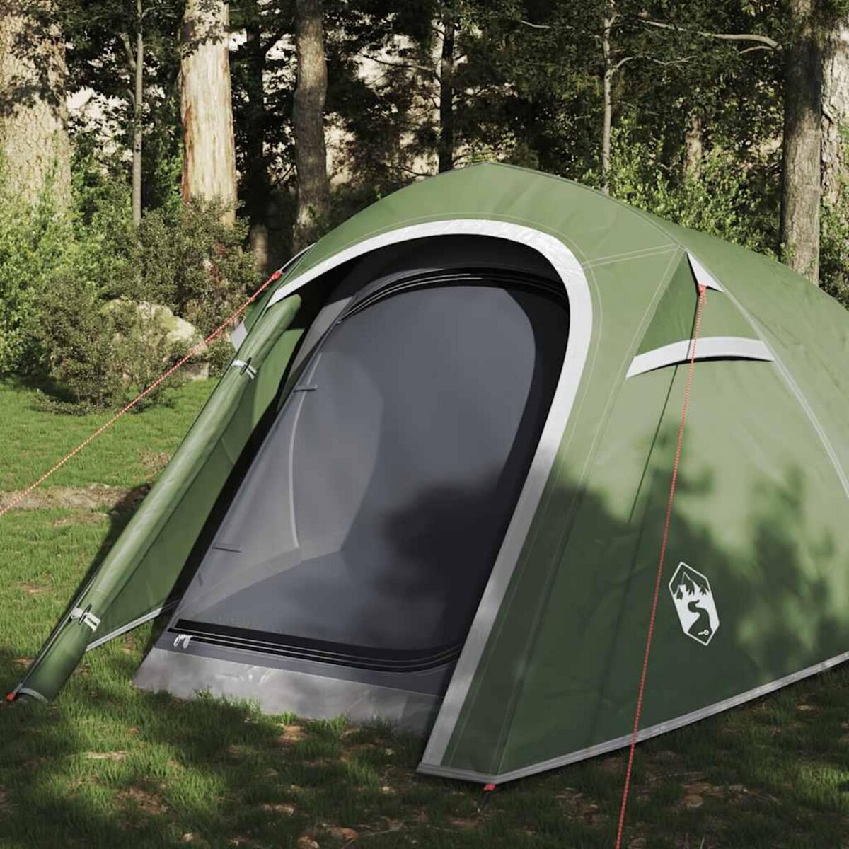 VIDAXL Tente de camping tunnel 3 personnes vert impermeable
