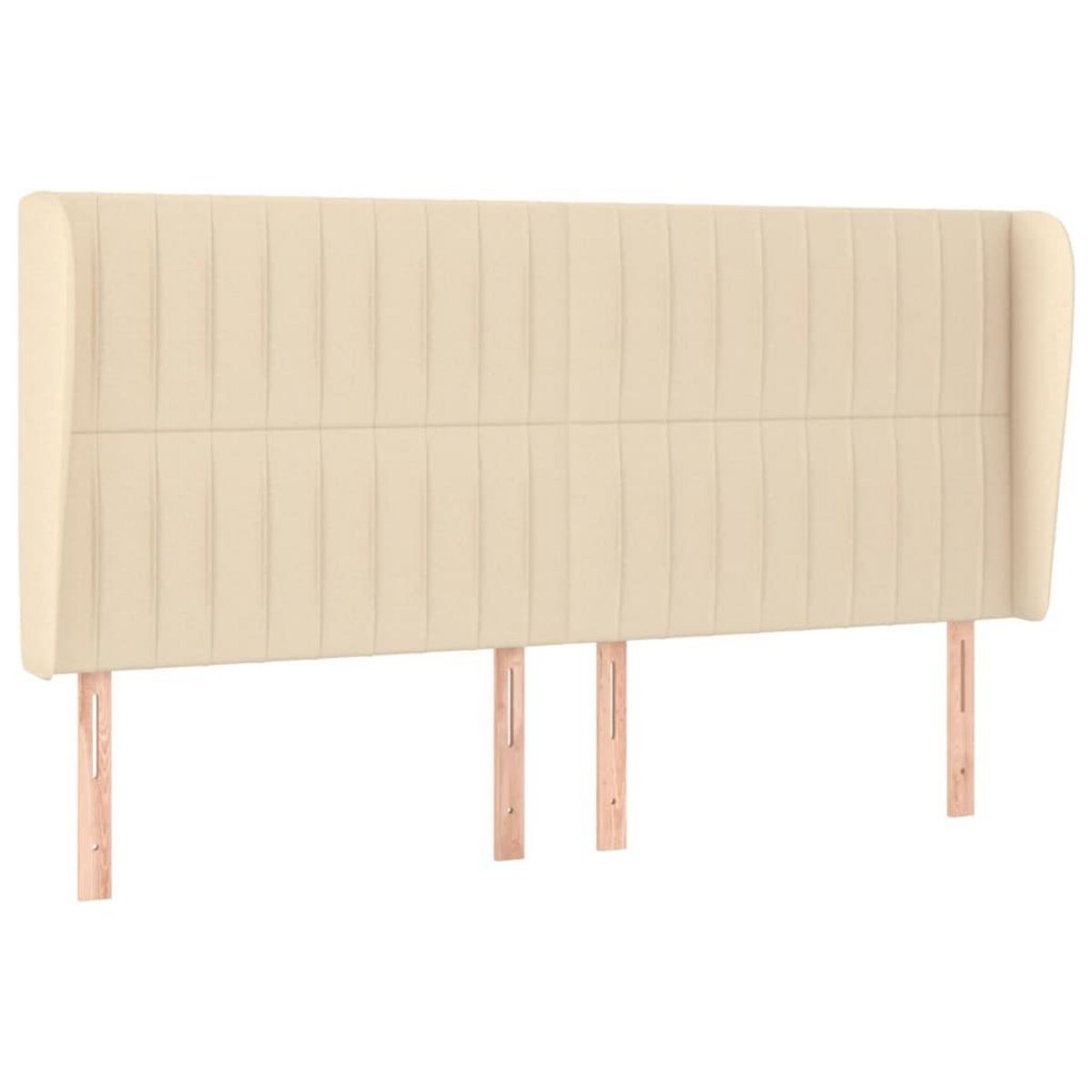 VIDAXL Tete de lit avec oreilles Creme 203x23x118/128 cm Tissu