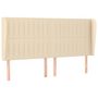 Voir la diapositive 2 : VIDAXL Tete de lit avec oreilles Creme 203x23x118/128 cm Tissu