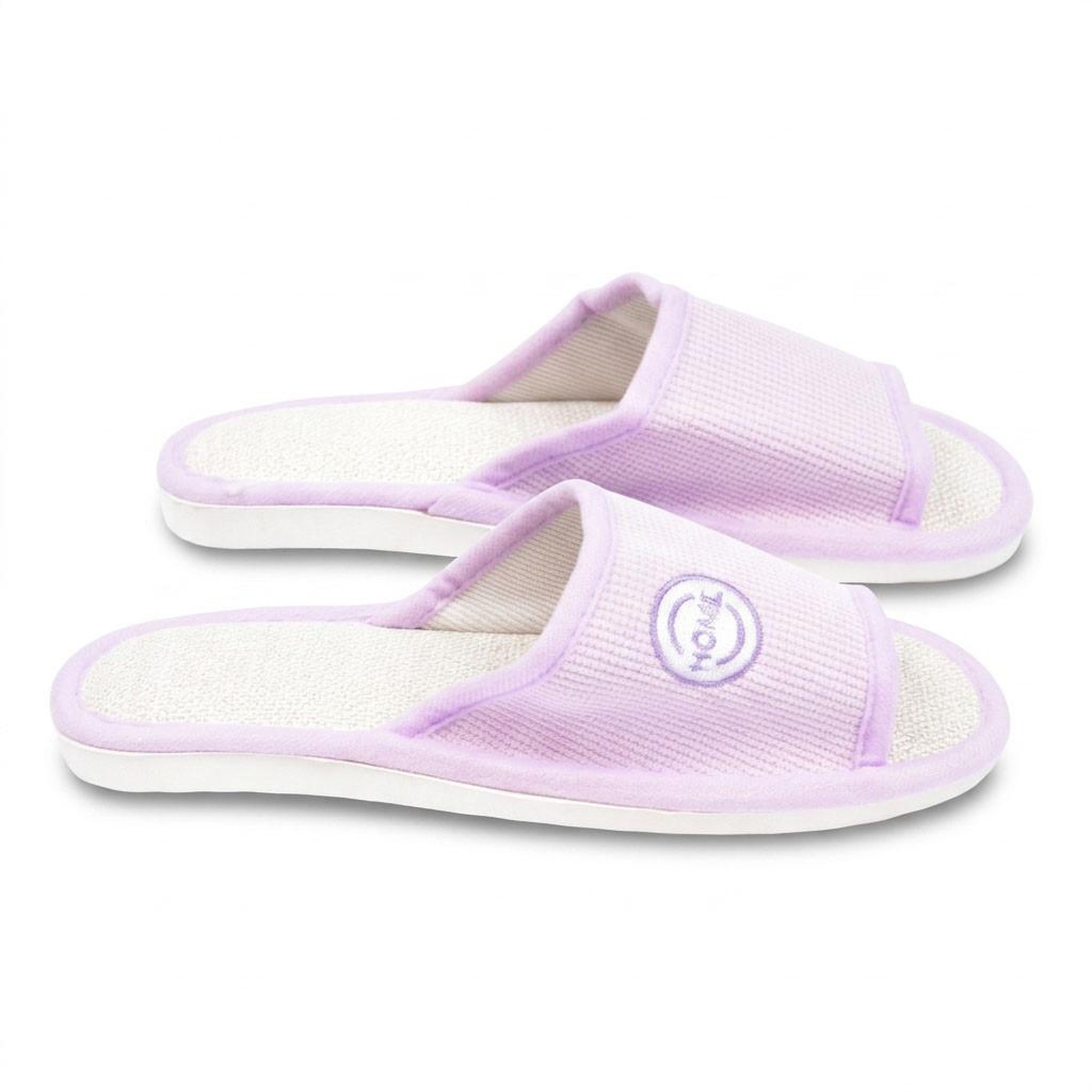 Voir la diapositive 6 : OZABI OZABI-Pantoufle Mule Femme Pack 2 Paires Tissu Gaufre Bout Ouvert