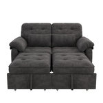 MERAX Canapé droit convertible 2 places tissu. Coloris disponibles : Gris, Beige