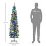 Voir la diapositive 3 : HOMCOM Sapin de Noël artificiel lumineux 150 LED multicolores Ø 50 x 180H cm 390 branches forme cyprès vert