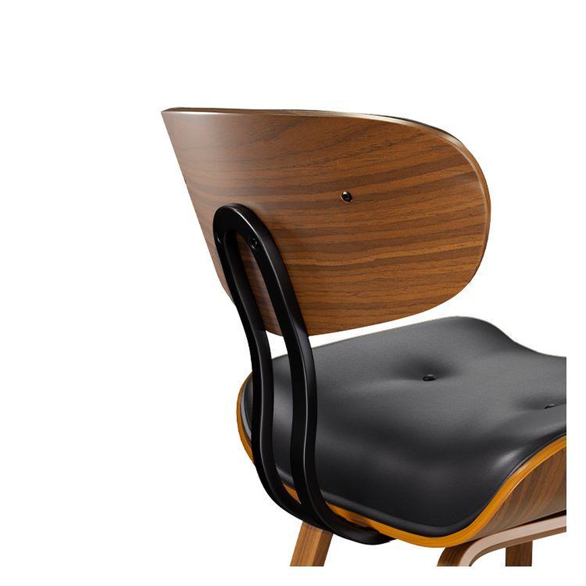 Voir la diapositive 6 : MAISON PAVANE Chaise en pu noir et pieds en bois plié-pétrus