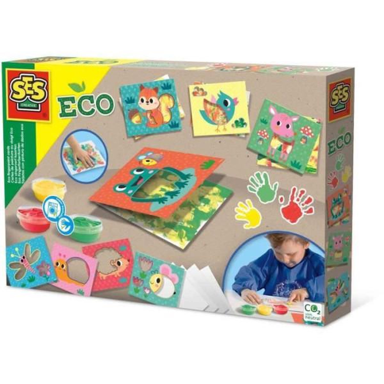 Cartes de peinture au doigt Eco SES CREATIVE Exprime toi avec la peinture au doigt et des feuilles de papier. - vue 9