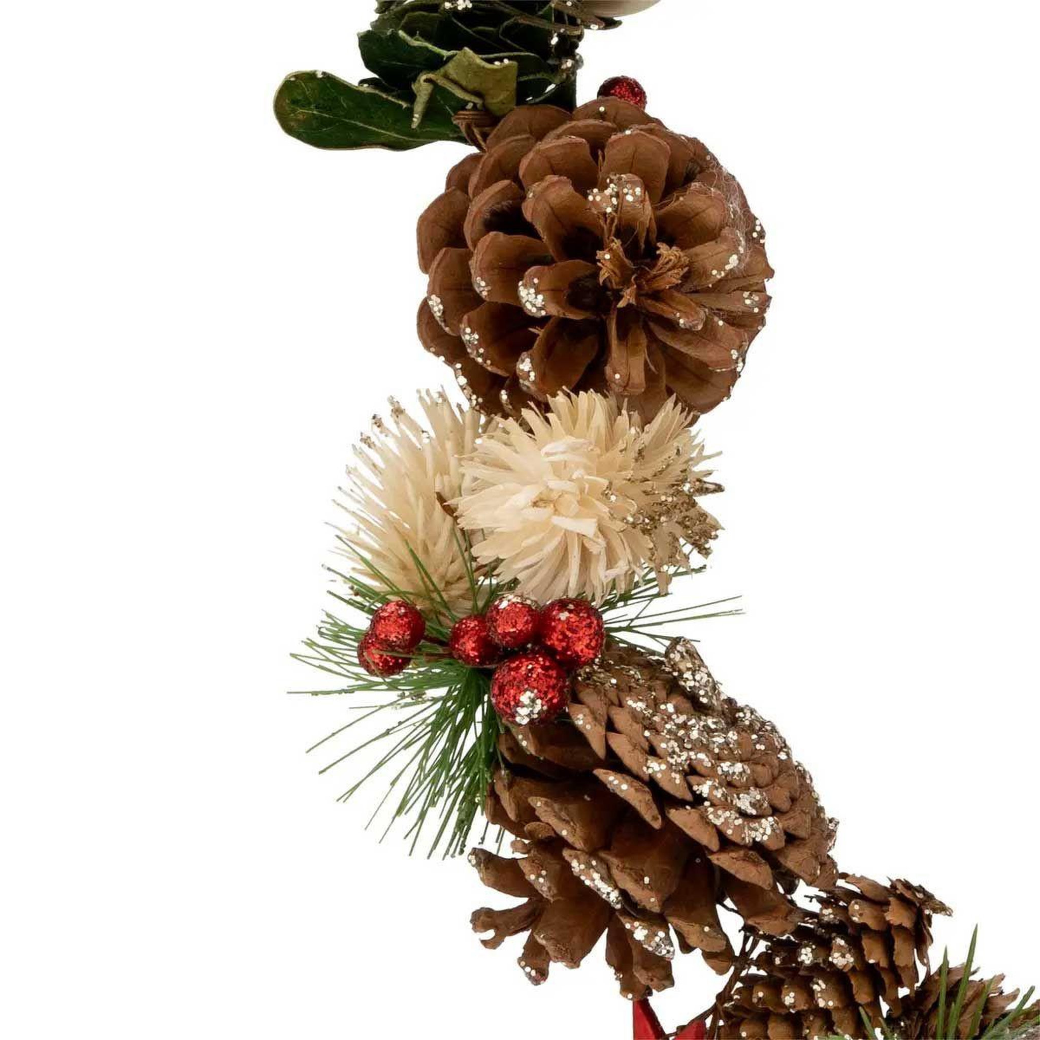 Voir la diapositive 2 : ATMOSPHERA Guirlande de noël  pomme de pin  100cm rouge